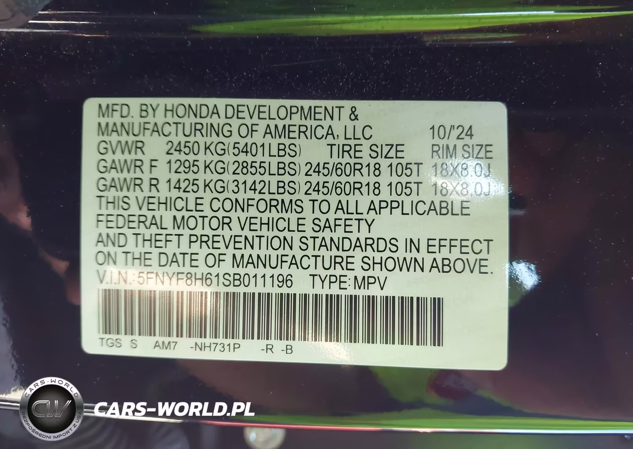 2025 Honda Passport Awd Trailsport VIN:5FNYF8H61SB011196 - 9