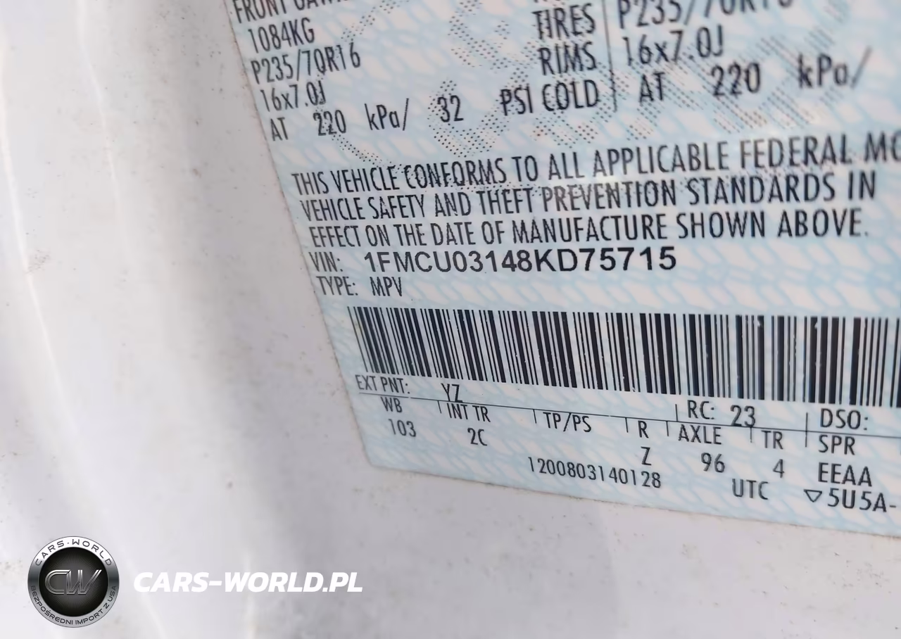 2008 Ford Escape Xlt VIN:1FMCU03148KD75715 - 9