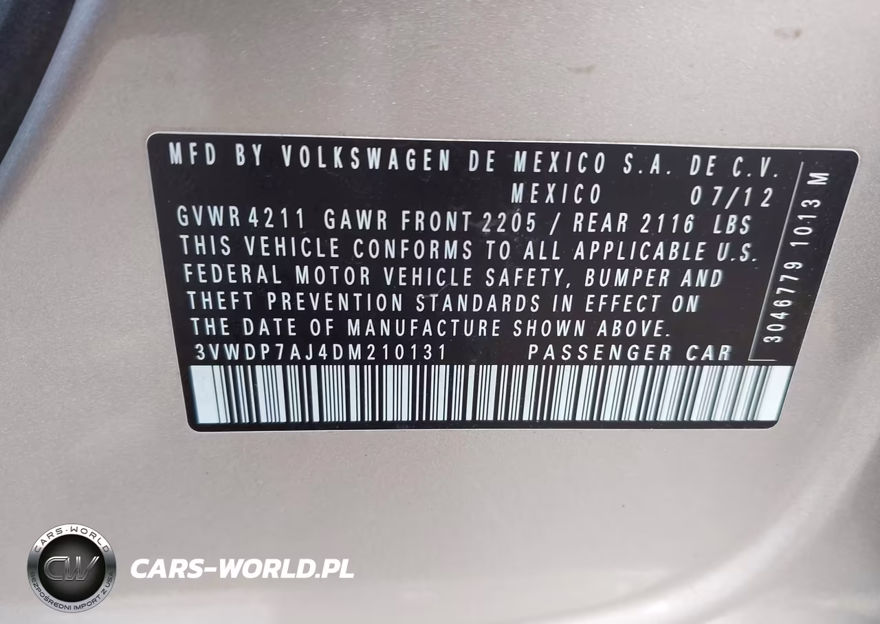 2013 Volkswagen Jetta 2.5L Se VIN:3VWDP7AJ4DM210131 - 9