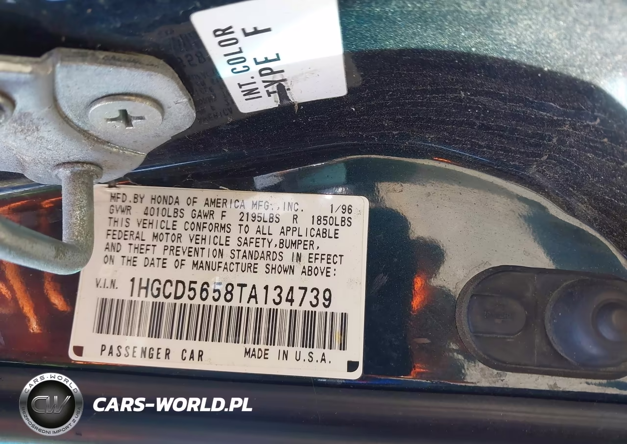 1996 Honda Accord Ex-Ex-R VIN:1HGCD5658TA134739 - 9