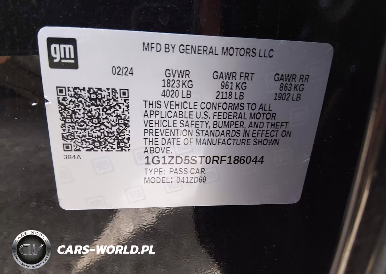 2024 Chevrolet Malibu Fwd 1Lt VIN:1G1ZD5ST0RF186044 - 9