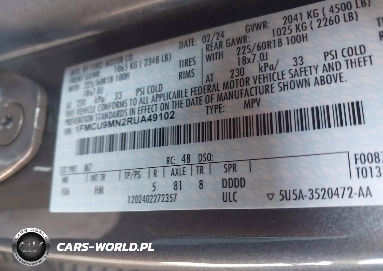 2024 Ford Escape St Line VIN:1FMCU9MN2RUA49102 - 9