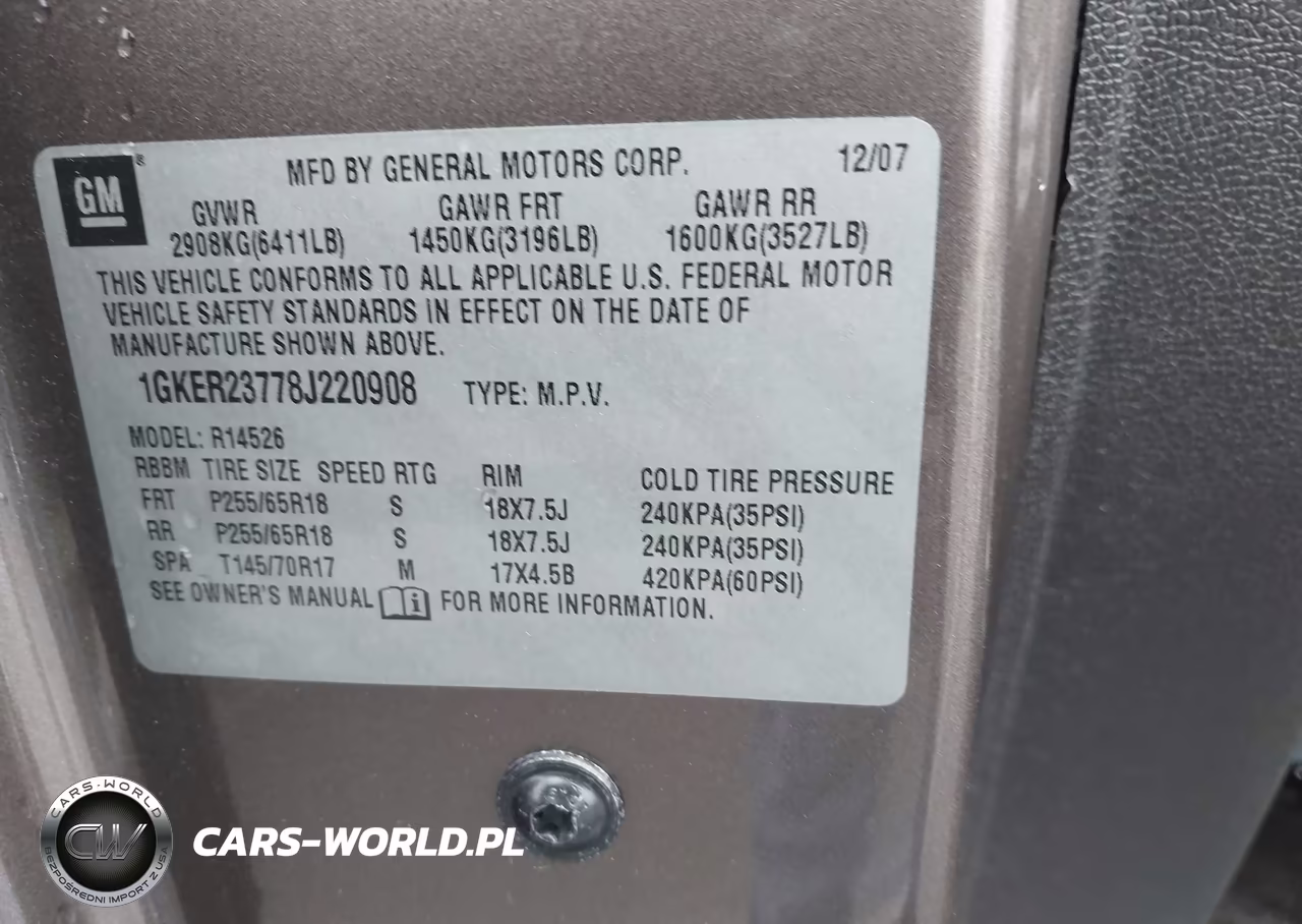2008 GMC Acadia Slt-1 VIN:1GKER23778J220908 - 9