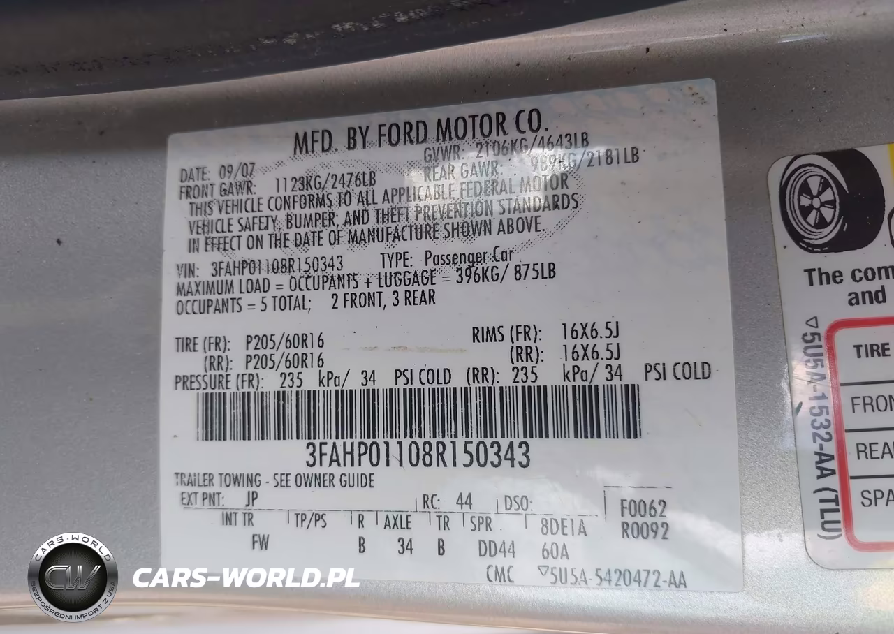 2008 Ford Fusion Se VIN:3FAHP01108R150343 - 9