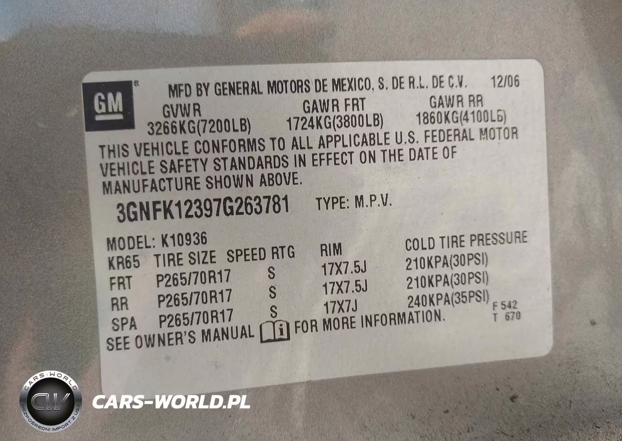 2007 Chevrolet Avalanche 1500 Lt VIN:3GNFK12397G263781 - 9
