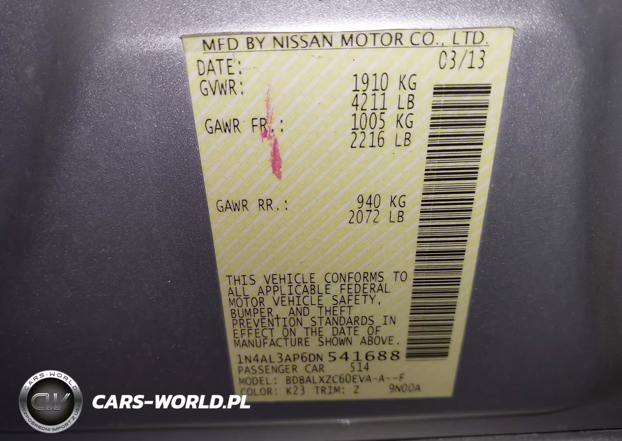 2013 Nissan Altima 2.5 Sl VIN:1N4AL3AP6DN541688 - 9