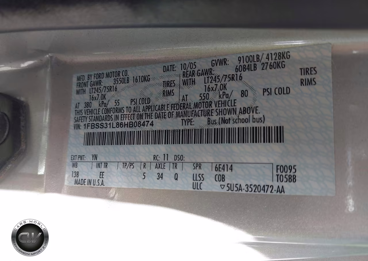 2006 Ford E-350 Super Duty Xl-Xlt VIN:1FBSS31L86HB08474 - 9