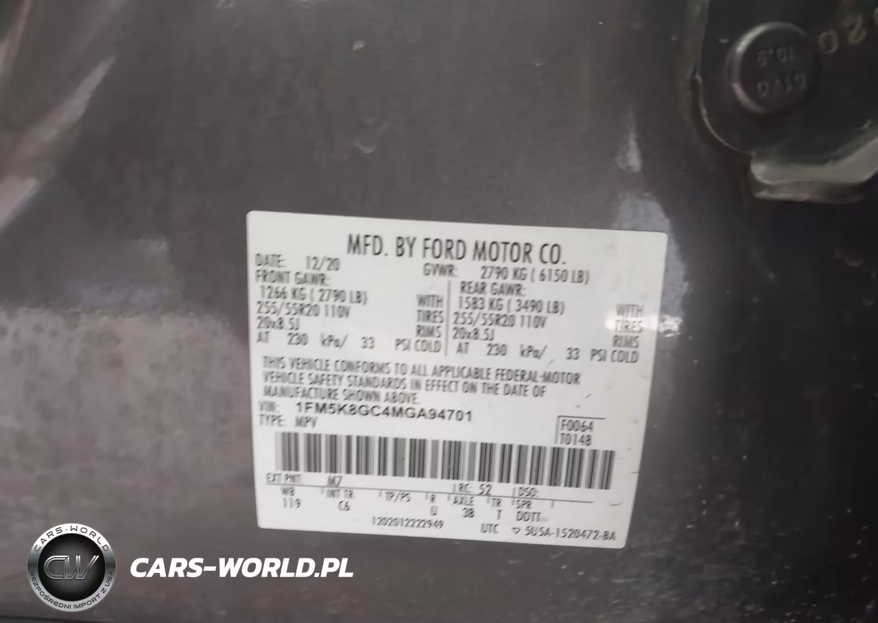 2021 Ford Explorer St VIN:1FM5K8GC4MGA94701 - 9