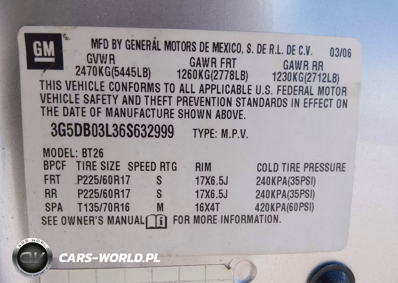 2006 Buick Rendezvous Cx VIN:3G5DB03L36S632999 - 9