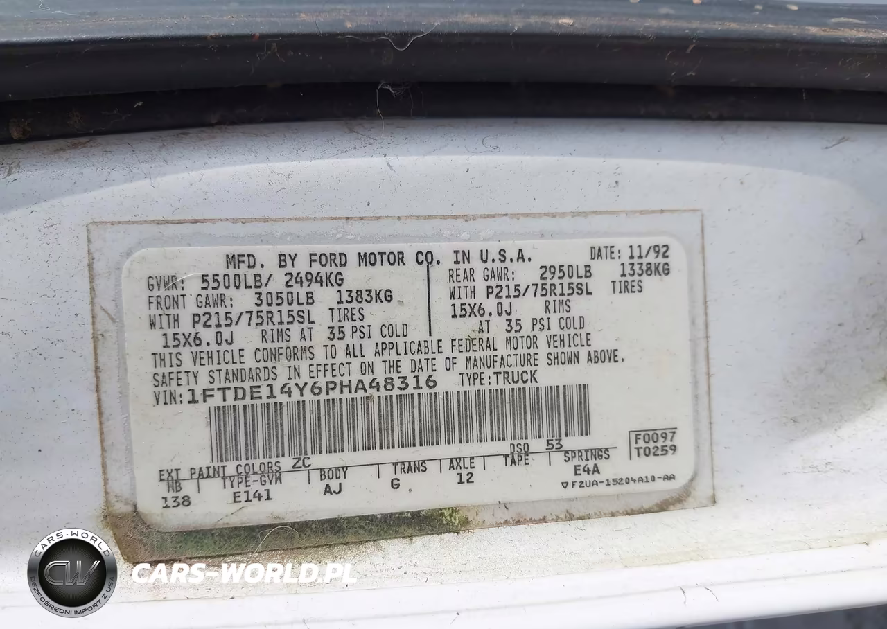 1993 Ford Econoline E150 Van VIN:1FTDE14Y6PHA48316 - 9