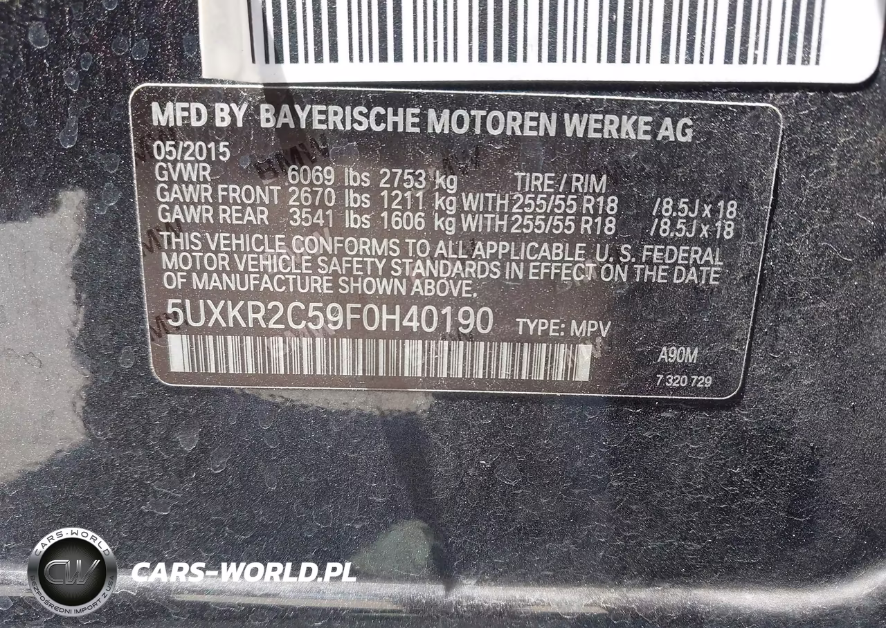 2015 BMW X5 Sdrive35I VIN:5UXKR2C59F0H40190 - 9