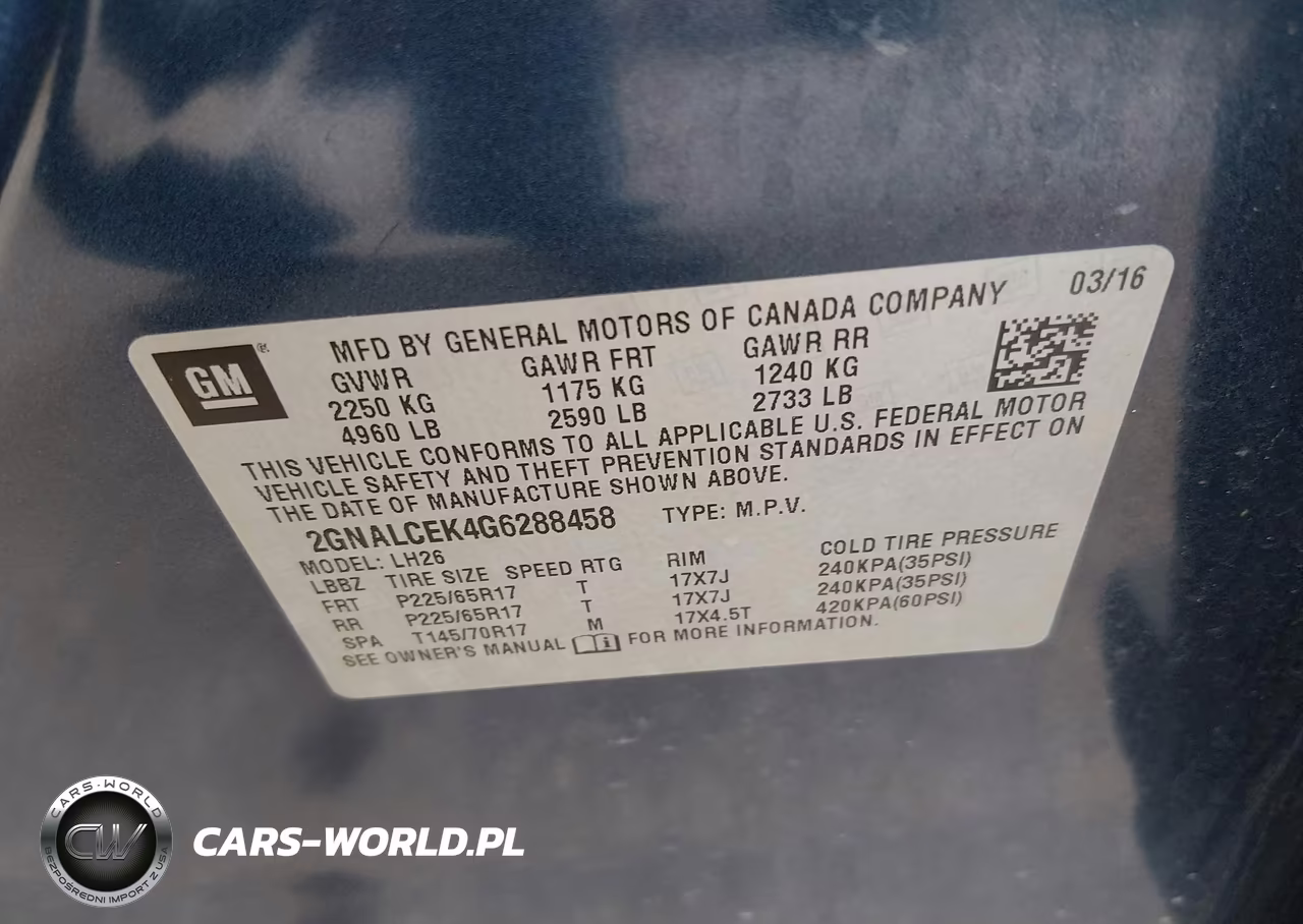 2016 Chevrolet Equinox Lt VIN:2GNALCEK4G6288458 - 9