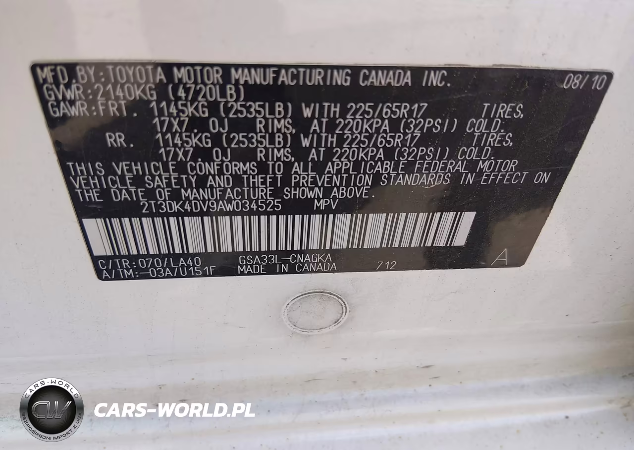 2010 Toyota Rav4 Limited V6 VIN:2T3DK4DV9AW034525 - 9