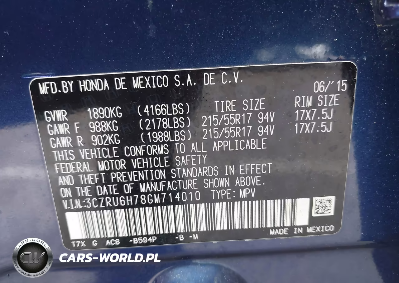 2016 Honda Hr-V Ex-L VIN:3CZRU6H78GM714010 - 9