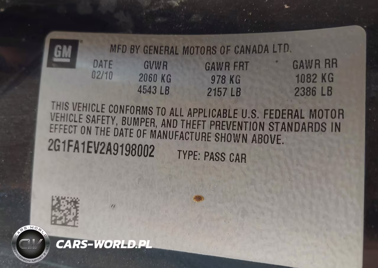 2010 Chevrolet Camaro 1Ls VIN:2G1FA1EV2A9198002 - 9