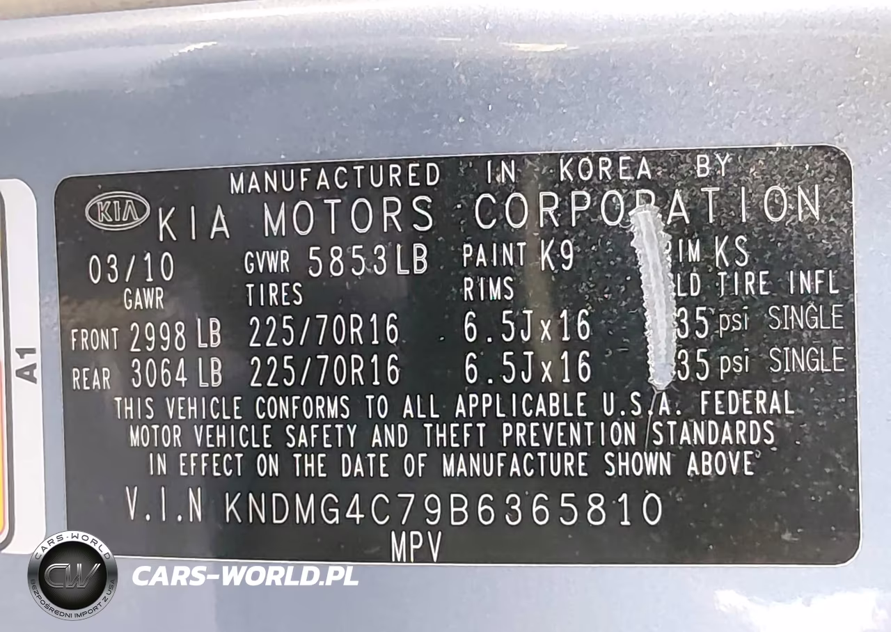 2011 Kia Sedona Lx VIN:KNDMG4C79B6365810 - 9