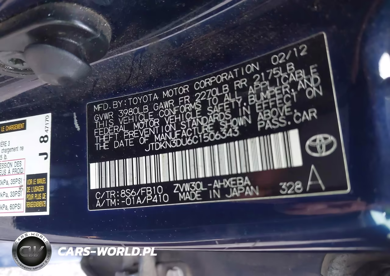 2012 Toyota Prius Three VIN:JTDKN3DU6C1506343 - 9