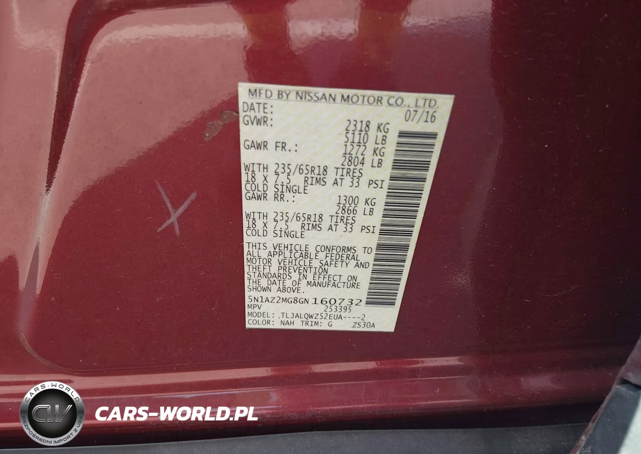 2016 Nissan Murano Sv VIN:5N1AZ2MG8GN160732 - 9