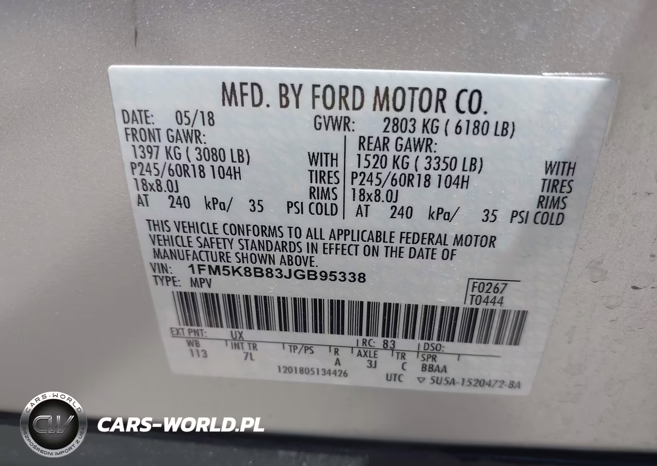 2018 Ford Explorer VIN:1FM5K8B83JGB95338 - 9