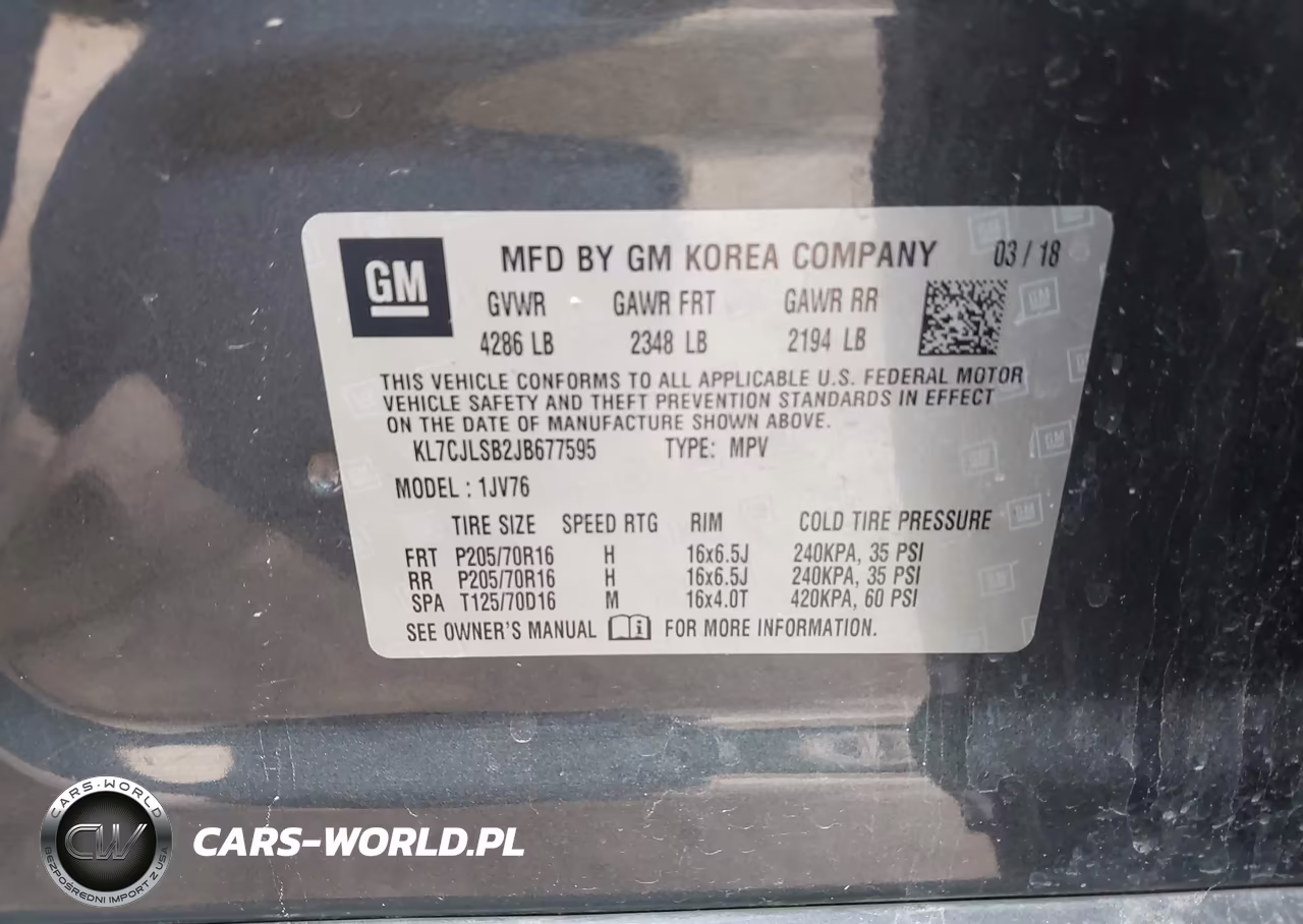 2018 Chevrolet Trax Lt VIN:KL7CJLSB2JB677595 - 9