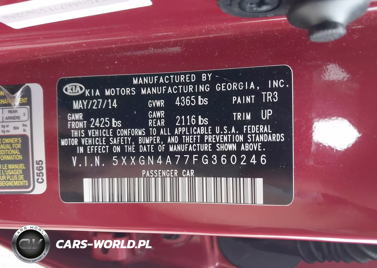 2015 Kia Optima Ex VIN:5XXGN4A77FG360246 - 9