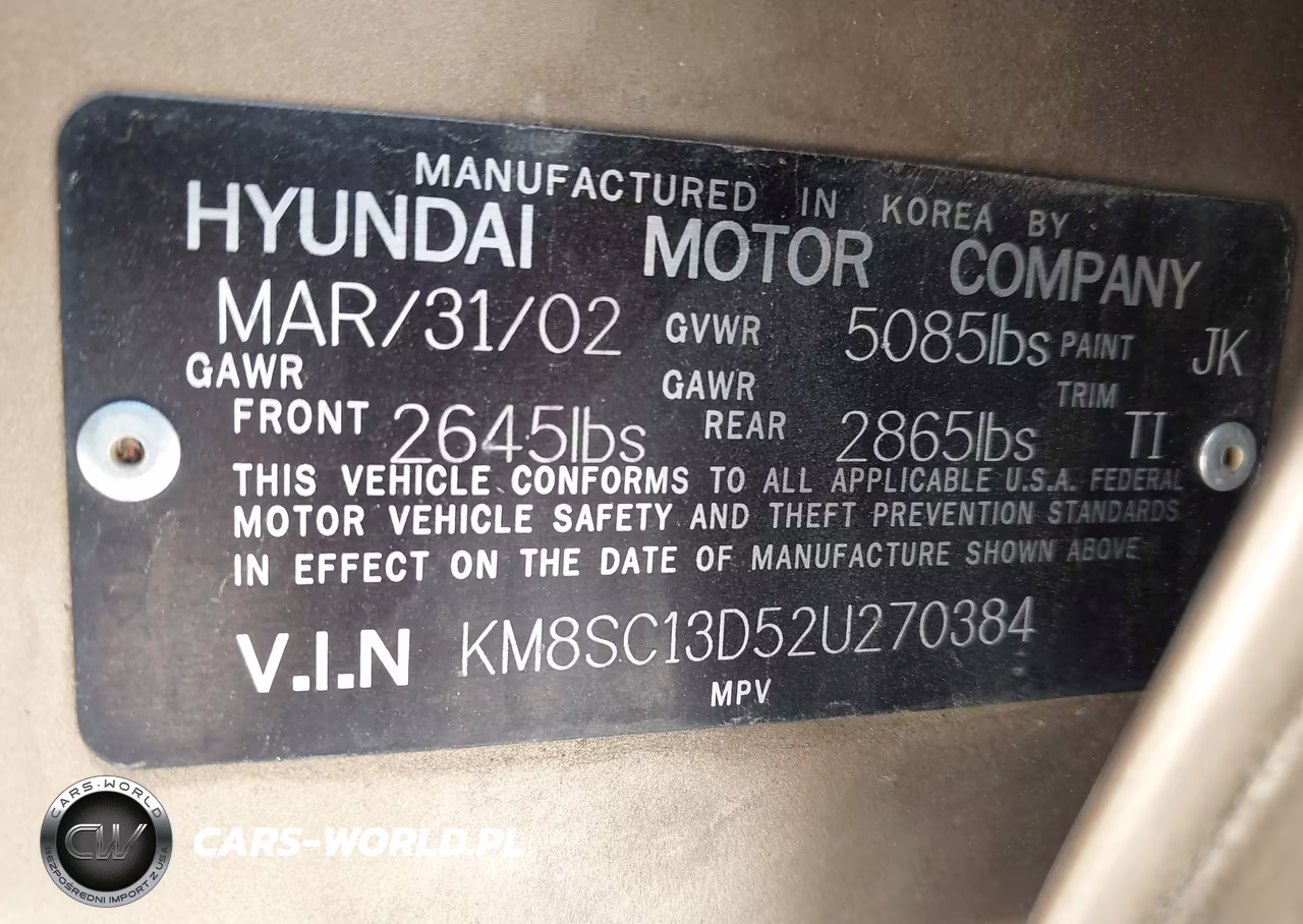 2002 Hyundai Santa Fe Gls-Lx VIN:KM8SC13D52U270384 - 9