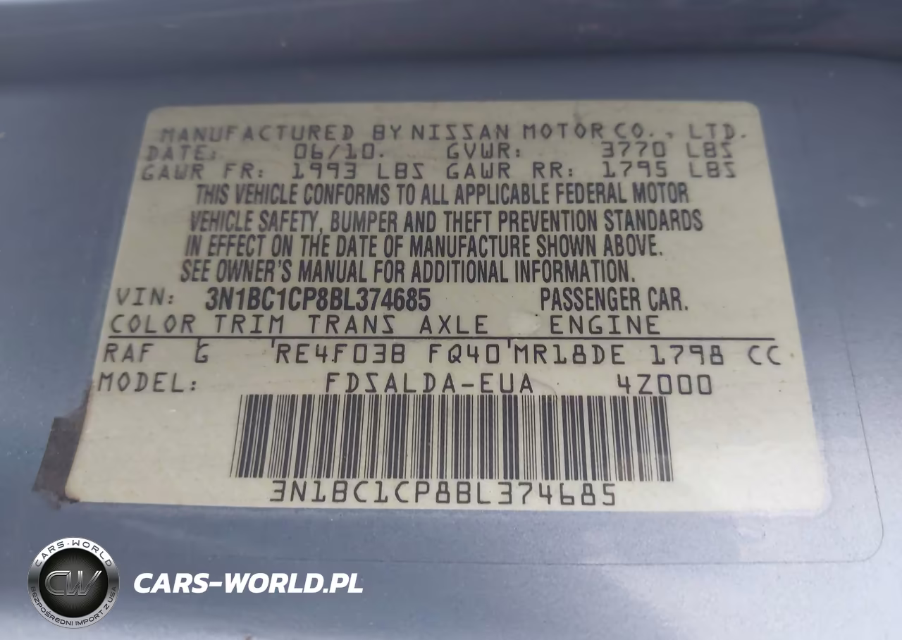 2011 Nissan Versa 1.8S VIN:3N1BC1CP8BL374685 - 9