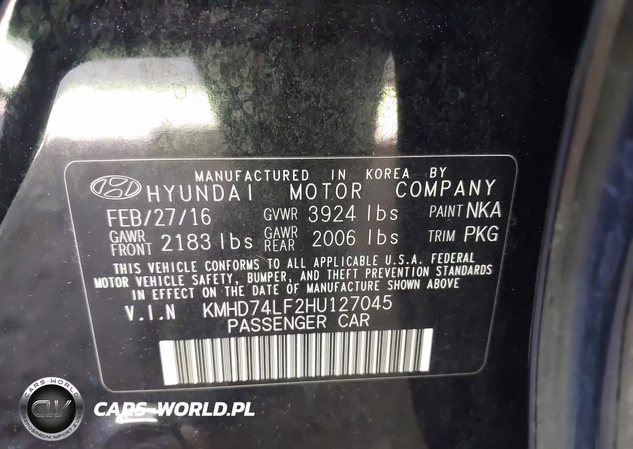 2017 Hyundai Elantra Se VIN:KMHD74LF2HU127045 - 9