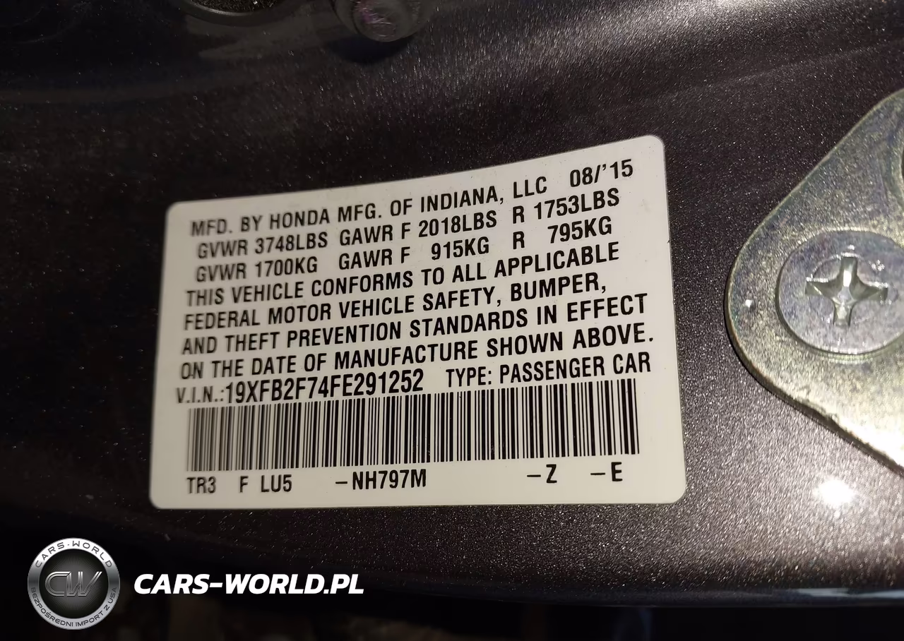2015 Honda Civic Se VIN:19XFB2F74FE291252 - 9