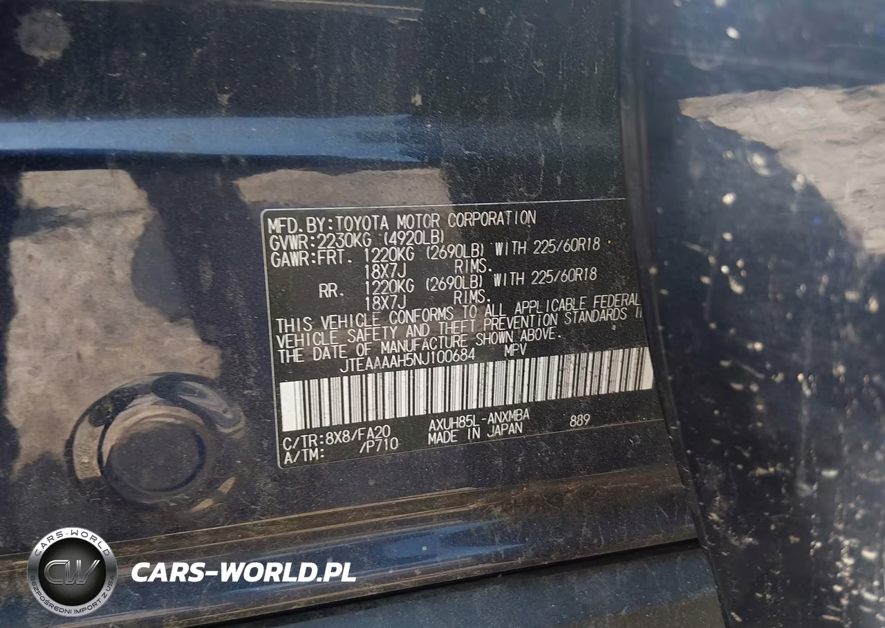 2022 Toyota Venza Le VIN:JTEAAAAH5NJ100684 - 9