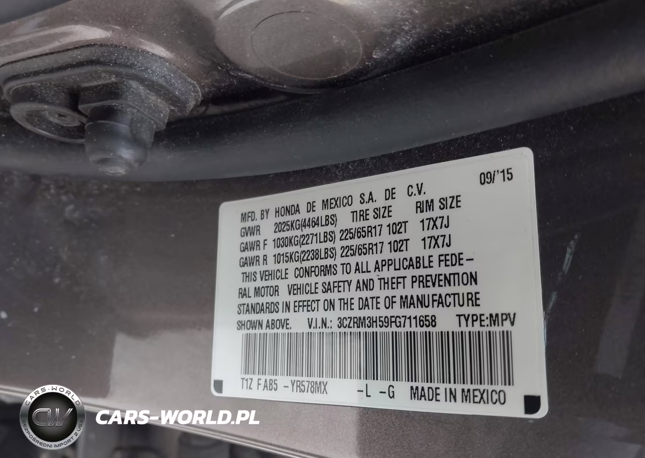 2015 Honda Cr-V Ex VIN:3CZRM3H59FG711658 - 9