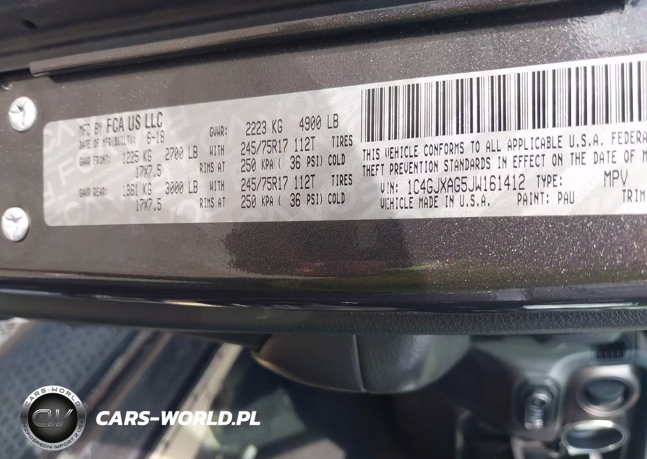 2018 Jeep Wrangler Sport S 4X4 VIN:1C4GJXAG5JW161412 - 9