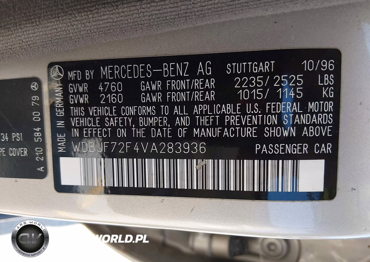 1997 Mercedes-Benz E 420 VIN:WDBJF72F4VA283936 - 9