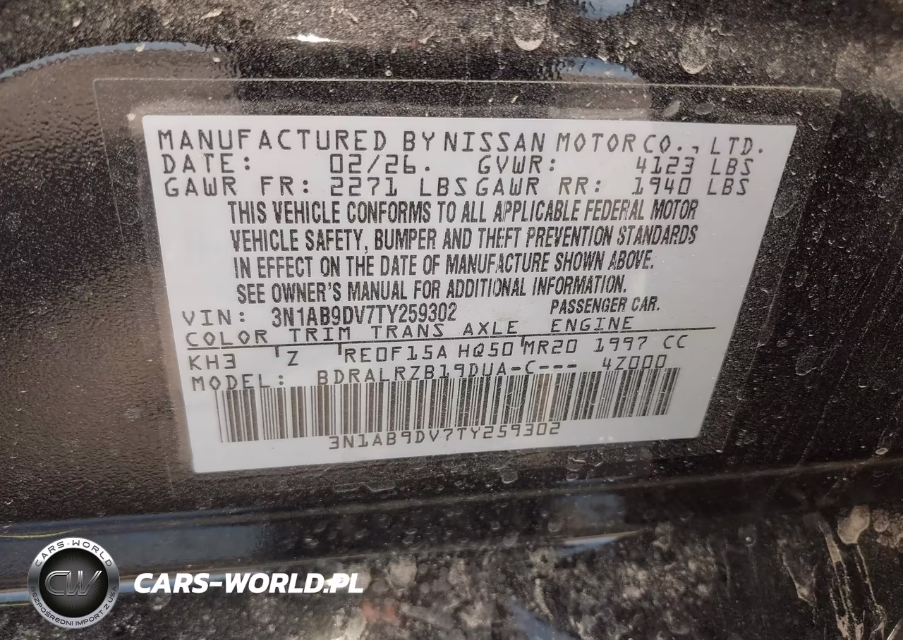 2026 Nissan Sentra Sr VIN:3N1AB9DV7TY259302 - 9