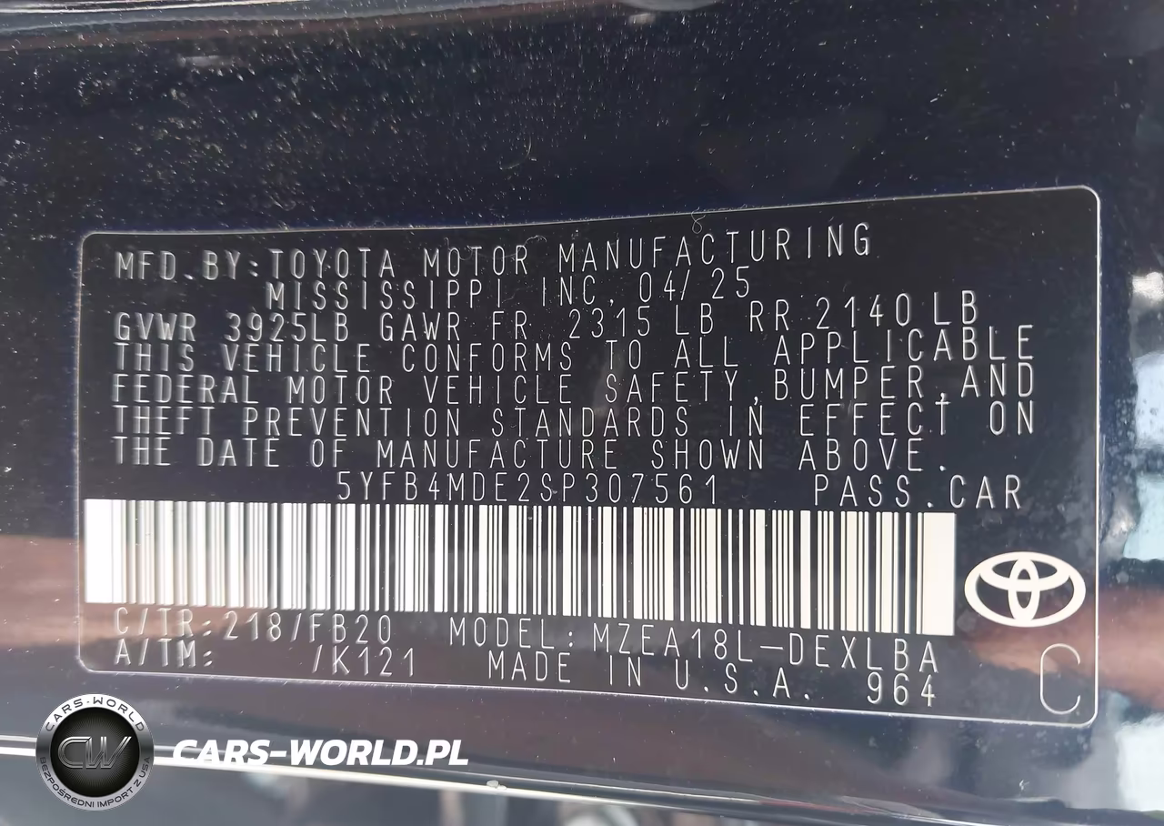 2025 Toyota Corolla Le VIN:5YFB4MDE2SP307561 - 9