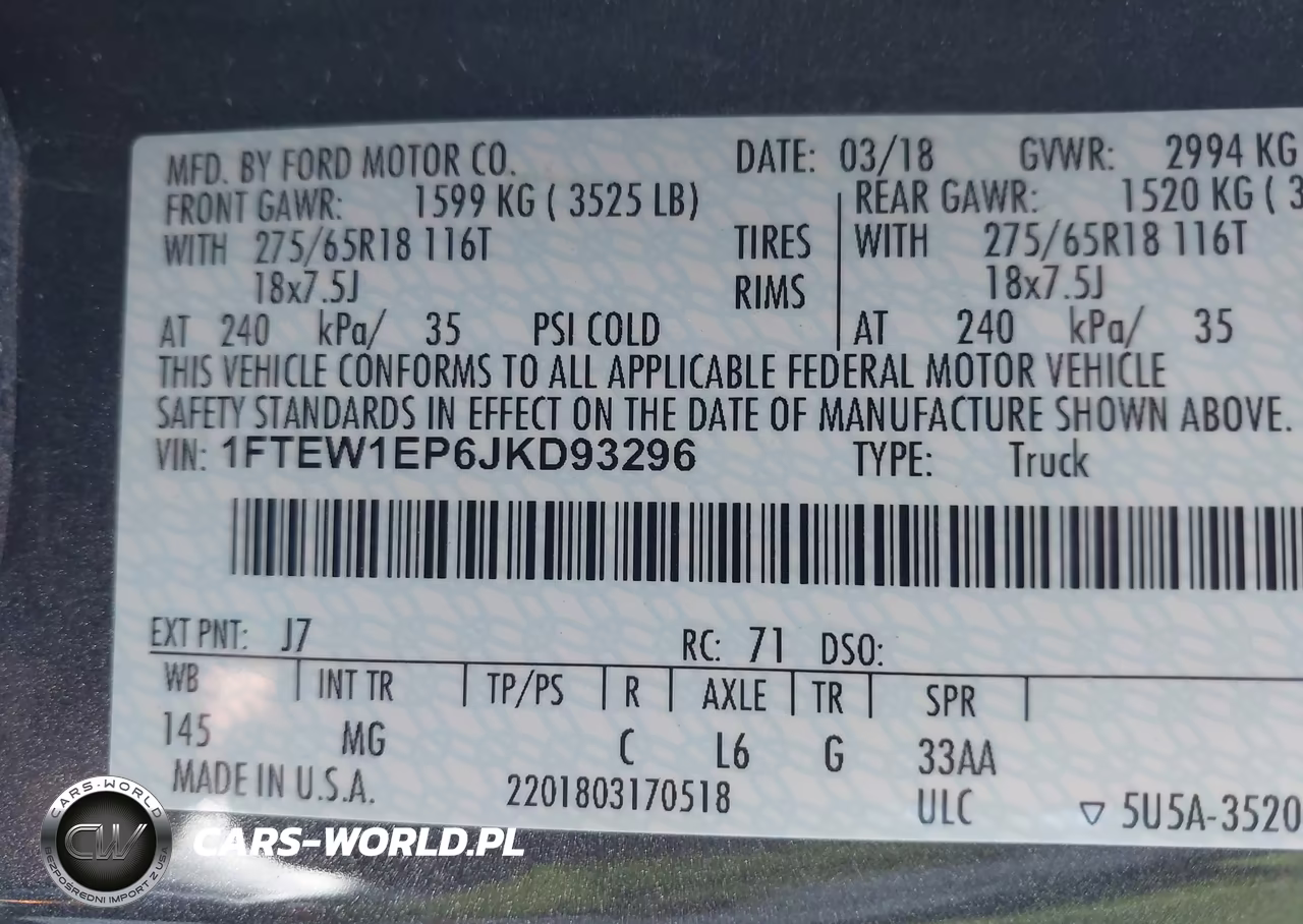 2018 Ford F-150 Xlt VIN:1FTEW1EP6JKD93296 - 9