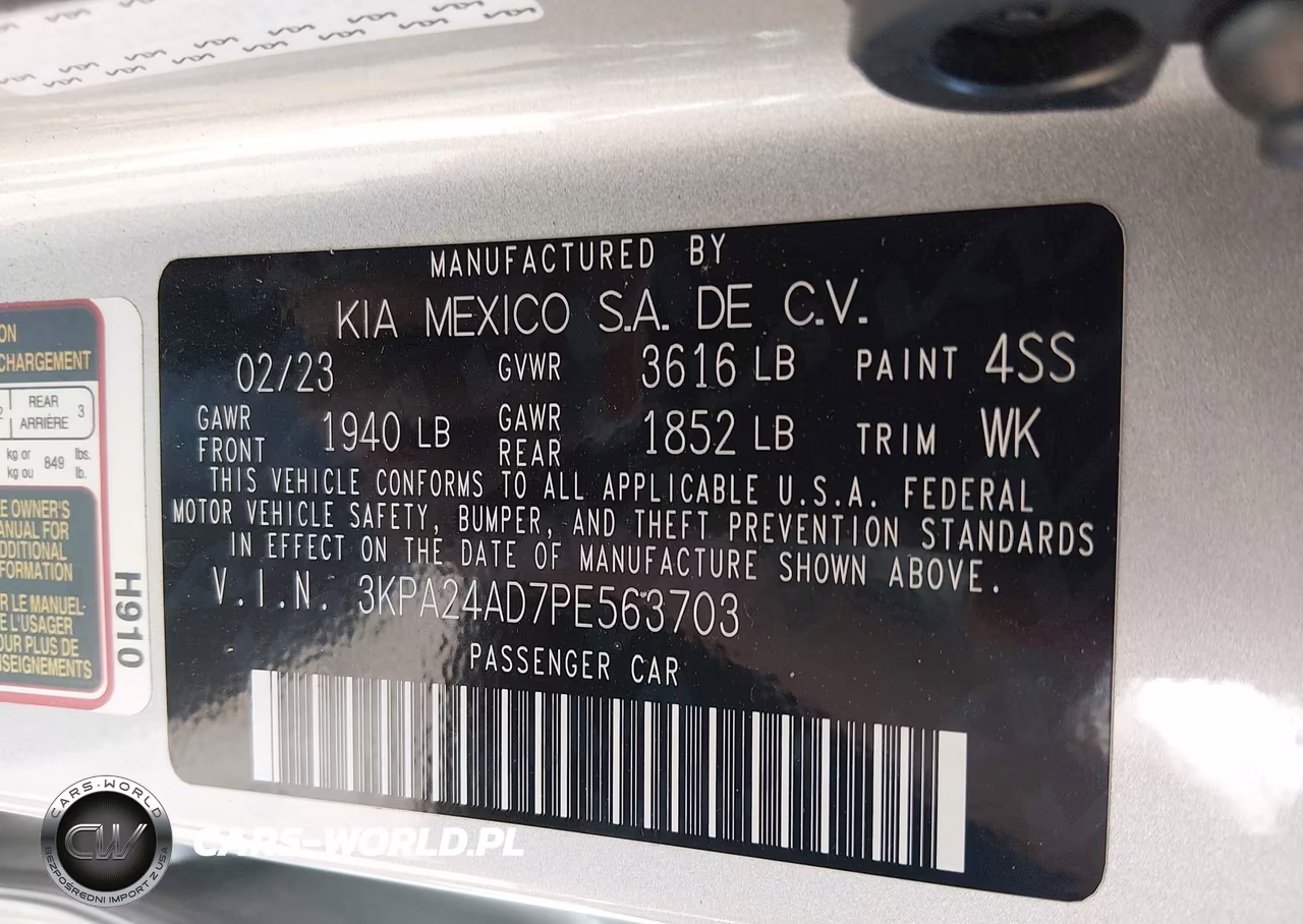 2023 Kia Rio Lx VIN:3KPA24AD7PE563703 - 9
