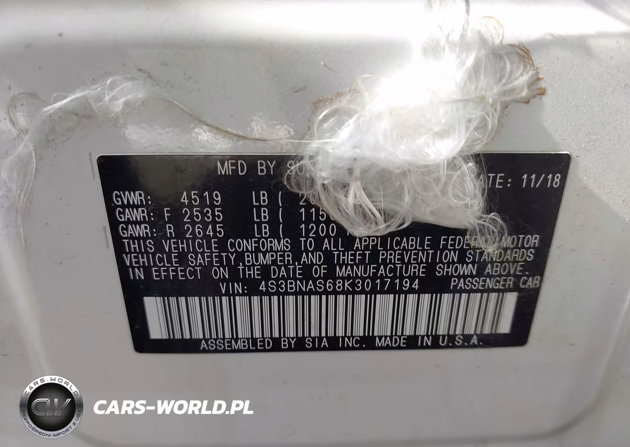 2019 Subaru Legacy 2.5I Sport VIN:4S3BNAS68K3017194 - 9