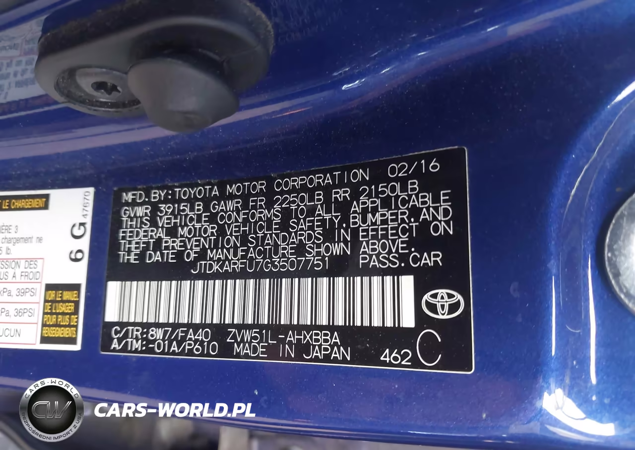 2016 Toyota Prius Two Eco VIN:JTDKARFU7G3507751 - 9