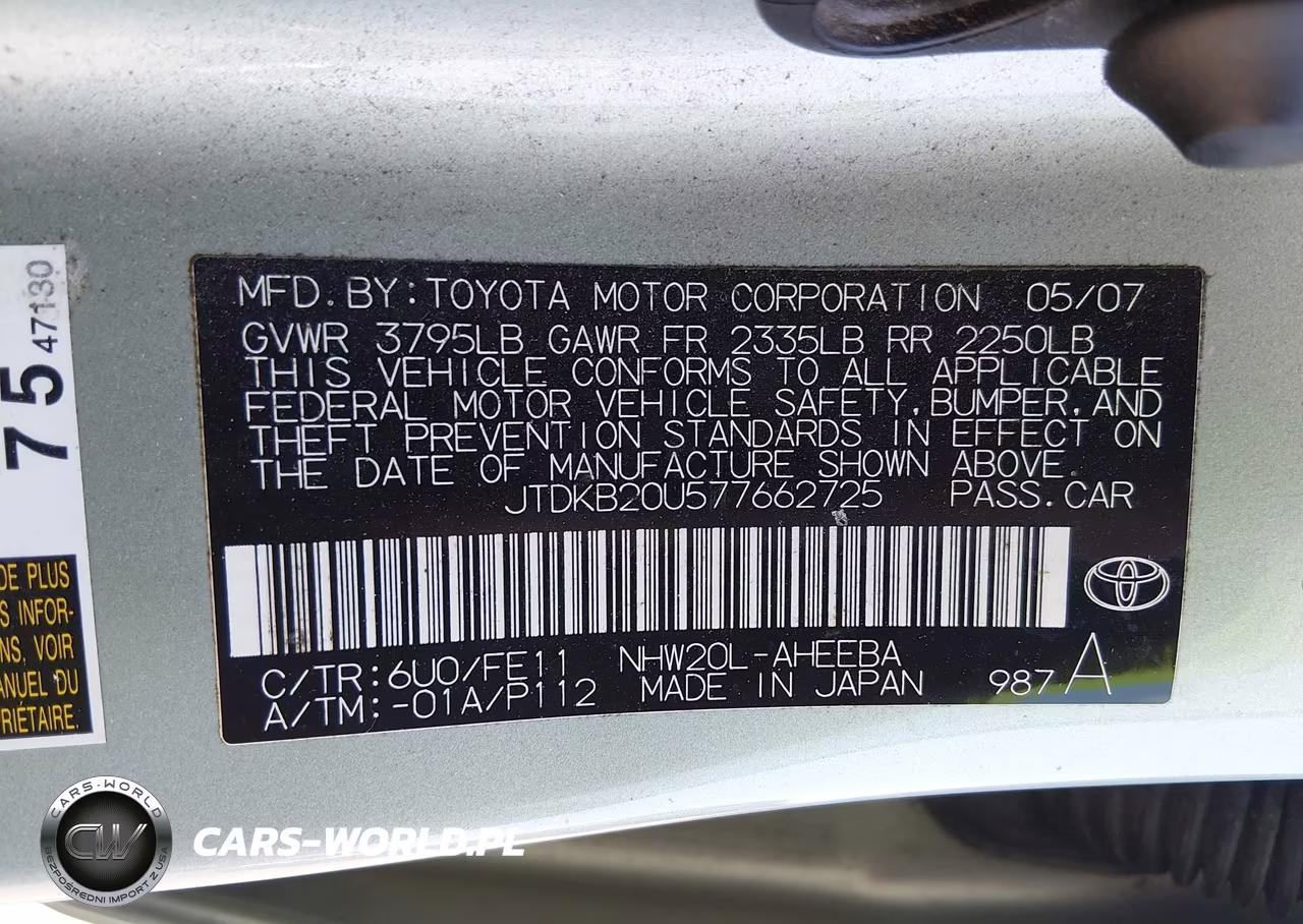 2007 Toyota Prius VIN:JTDKB20U577662725 - 9