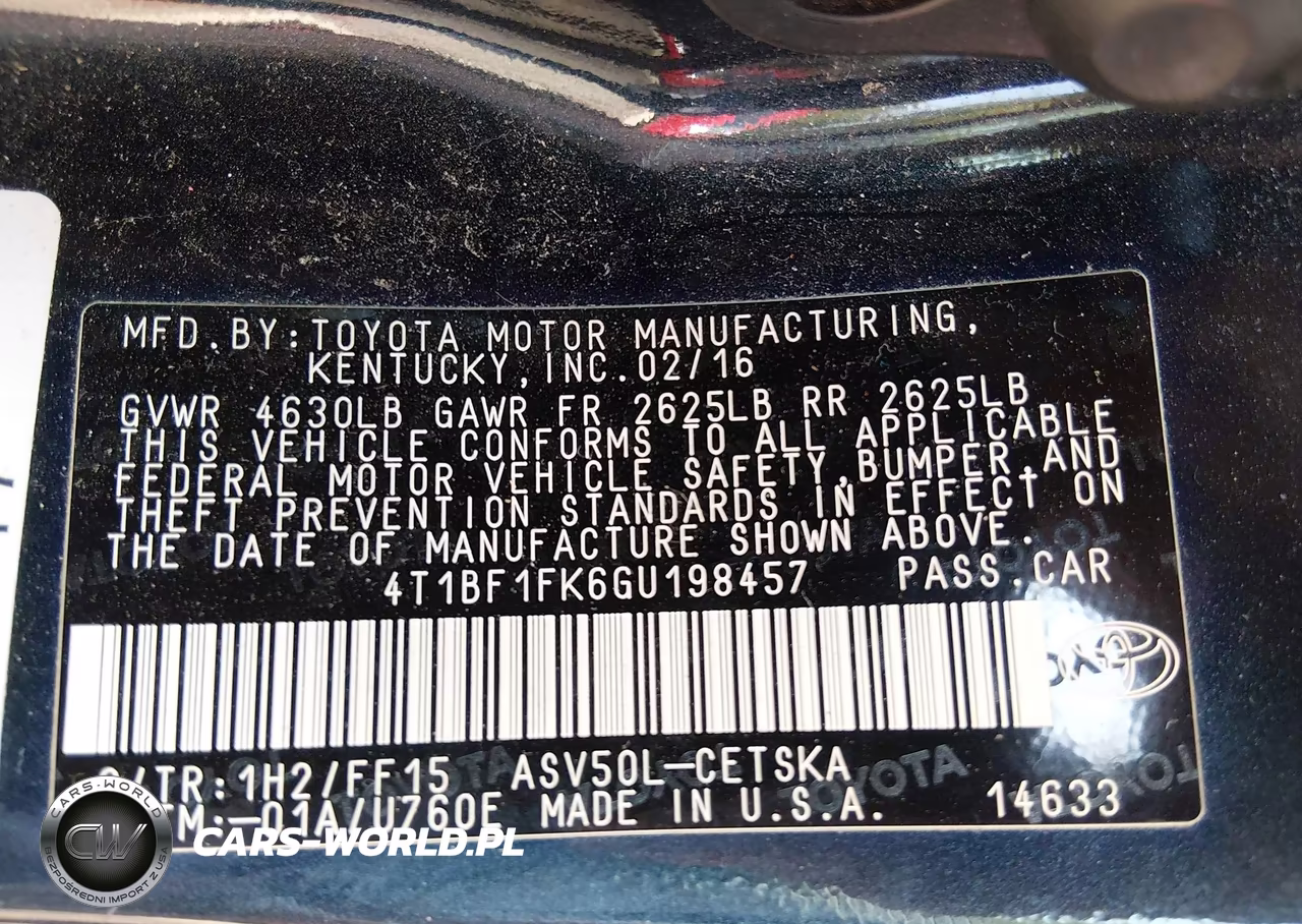 2016 Toyota Camry Se VIN:4T1BF1FK6GU198457 - 9