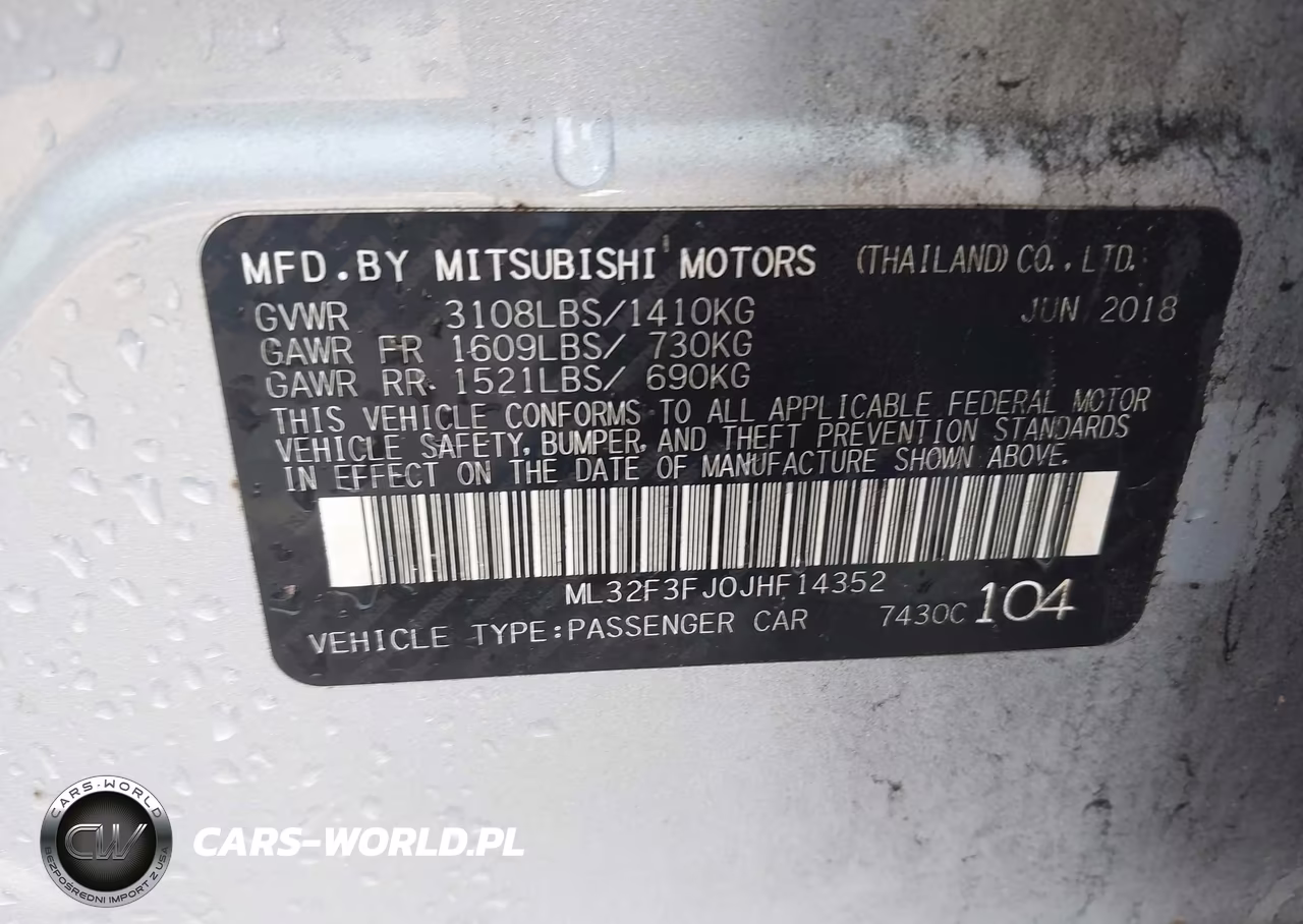 2018 Mitsubishi Mirage G4 Es VIN:ML32F3FJ0JHF14352 - 9