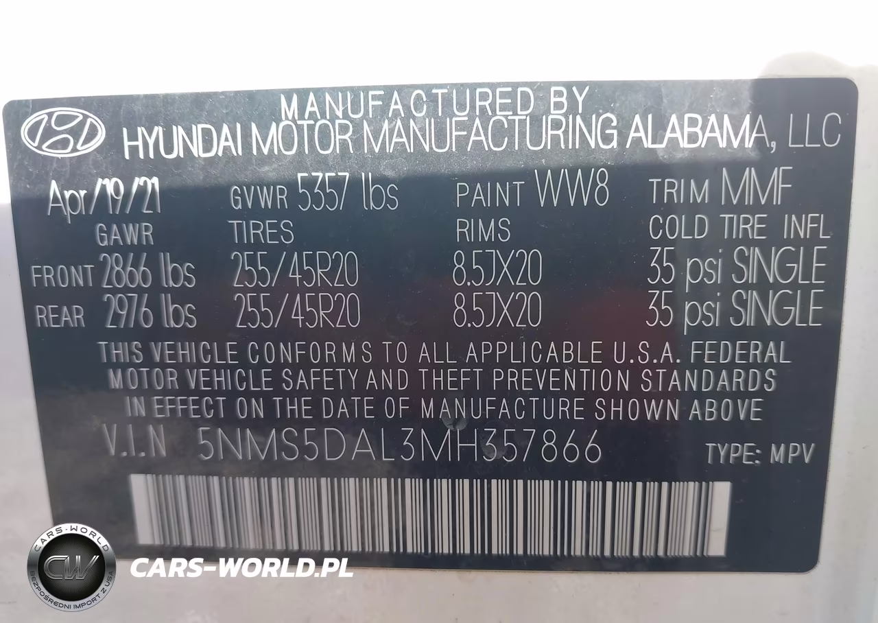 2021 Hyundai Santa Fe Calligraphy VIN:5NMS5DAL3MH357866 - 9