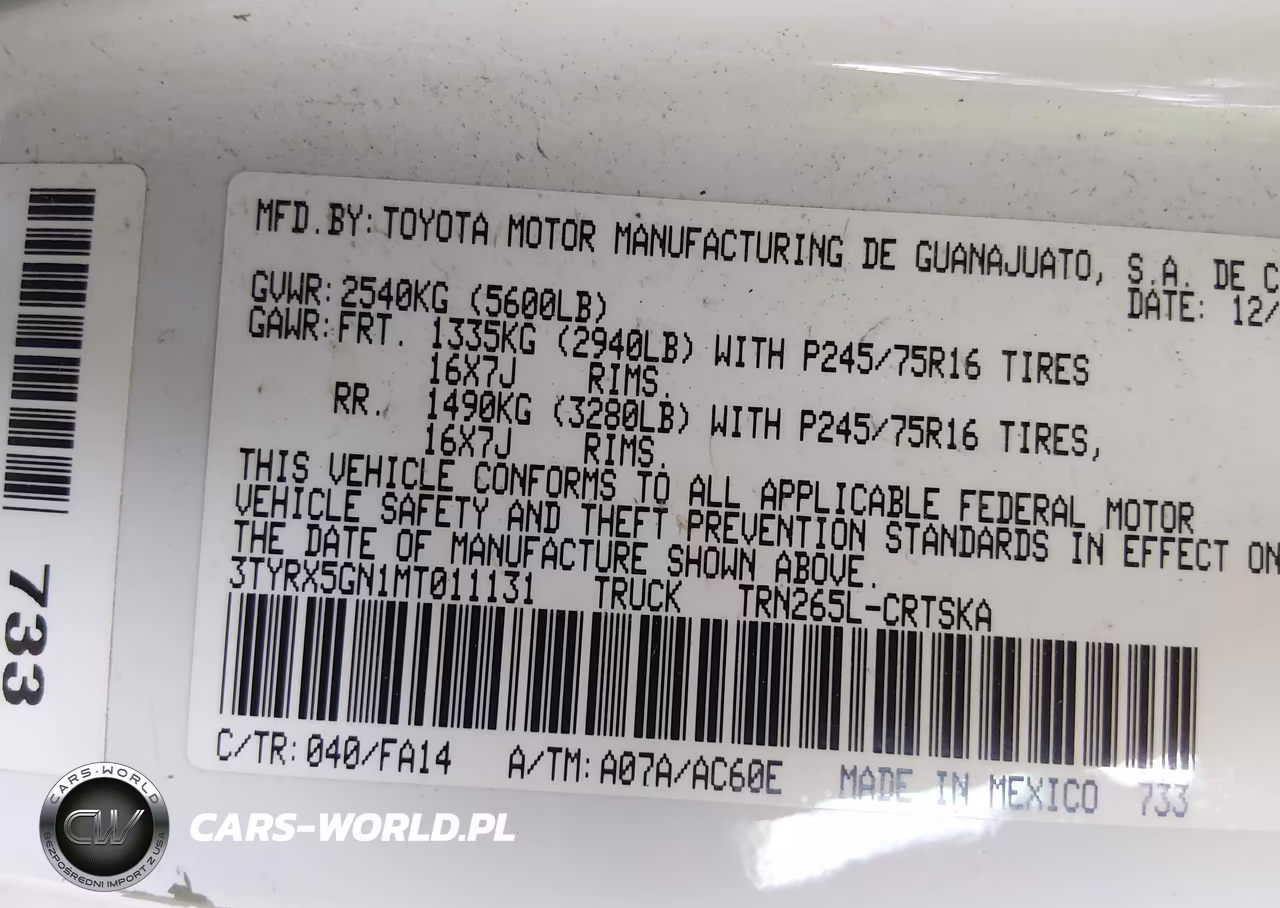 2021 Toyota Tacoma Sr VIN:3TYRX5GN1MT011131 - 9