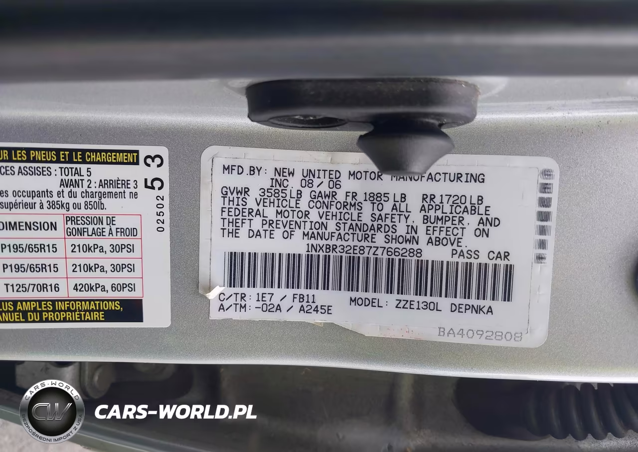 2007 Toyota Corolla Le VIN:1NXBR32E87Z766288 - 9