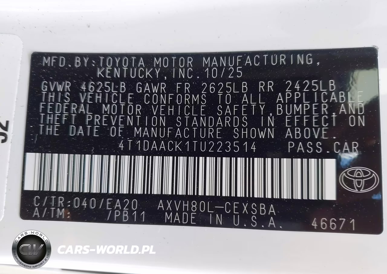 2026 Toyota Camry Se VIN:4T1DAACK1TU223514 - 9