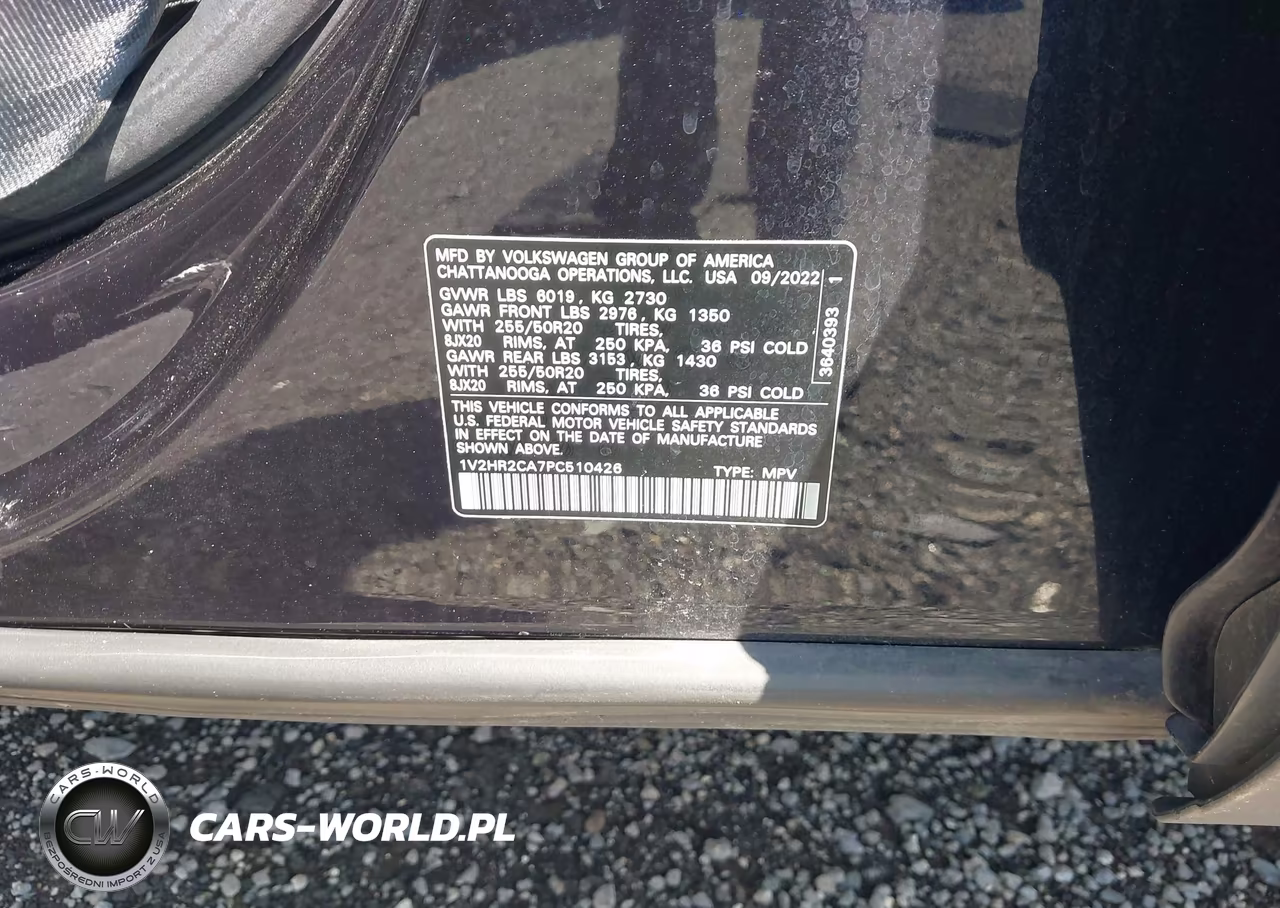 2023 Volkswagen Atlas 3.6L V6 Se W-Technology VIN:1V2HR2CA7PC510426 - 9