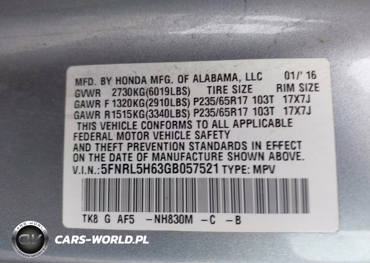 2016 Honda Odyssey Ex-L VIN:5FNRL5H63GB057521 - 9