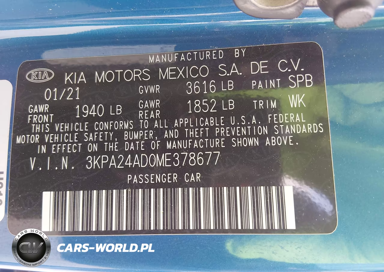 2021 Kia Rio S VIN:3KPA24AD0ME378677 - 9