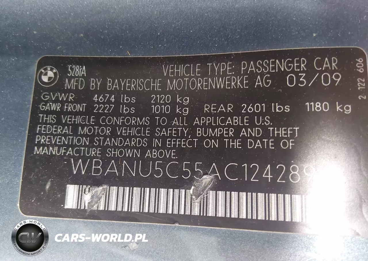2010 BMW 528I VIN:WBANU5C55AC124289 - 9
